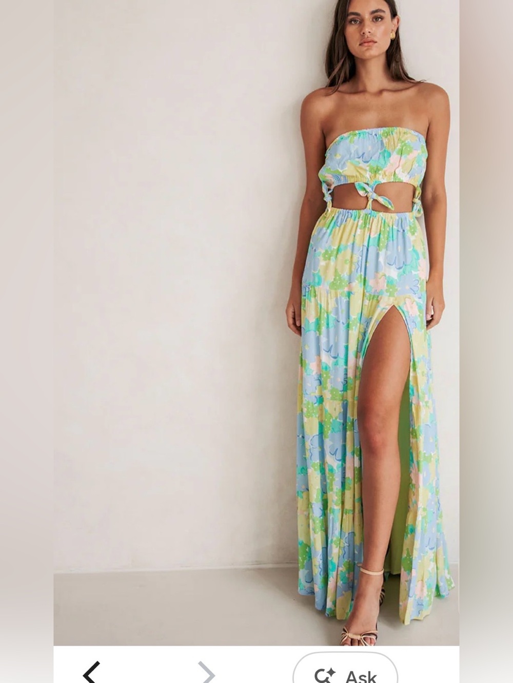 SABO strapless maxi dress sz M sz us 6